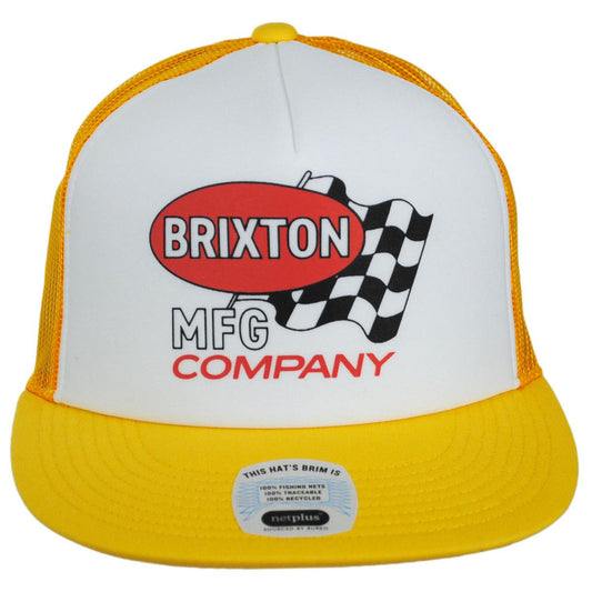 BRIXTON HATS | Collins HP NetPlus Foam Mesh Snapback Trucker Baseball Cap | 201869 | front | YELLOW/WHITE/YELLOW
