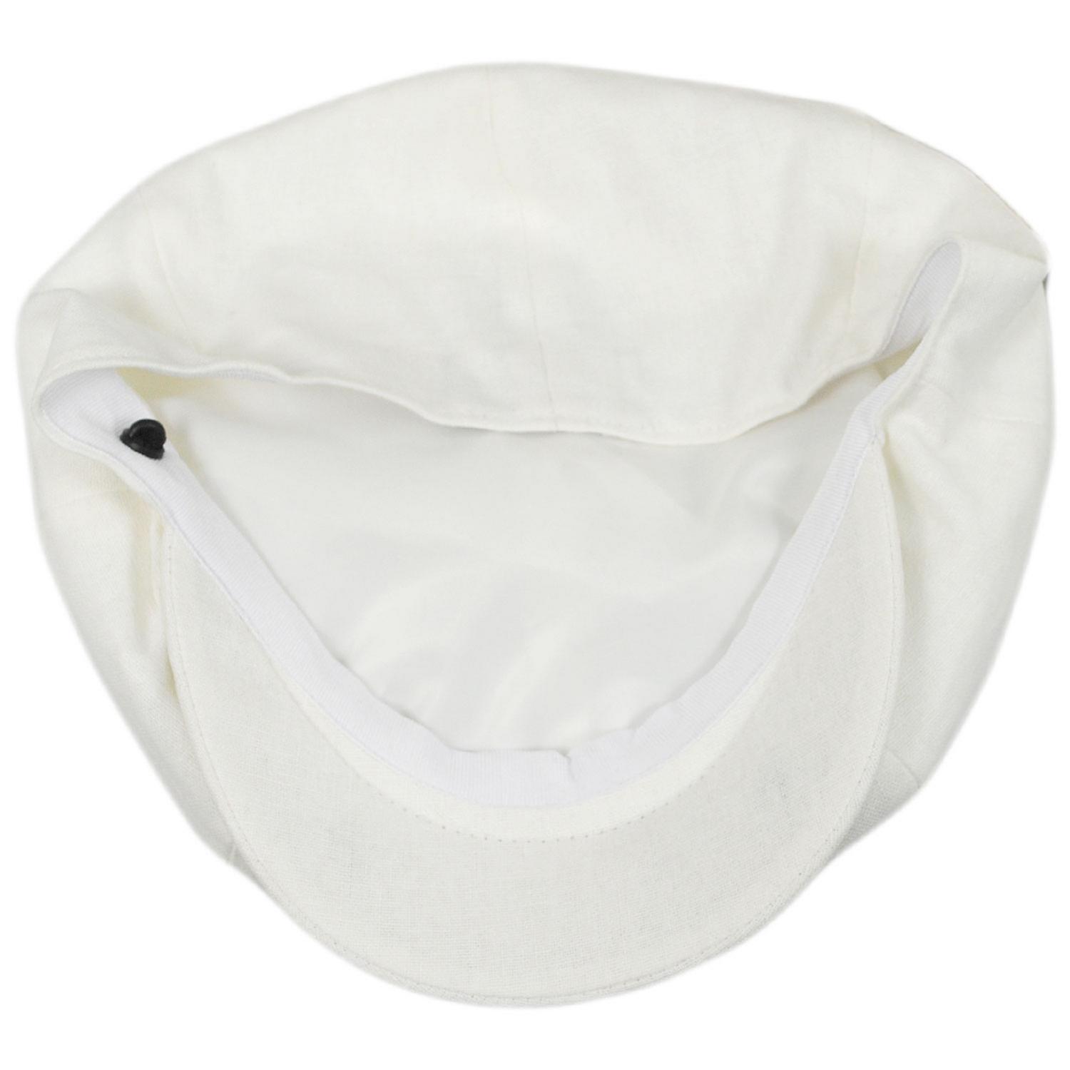 Jaxon Hats | Linen and Cotton Newsboy Cap | 167774 | under | WHITE