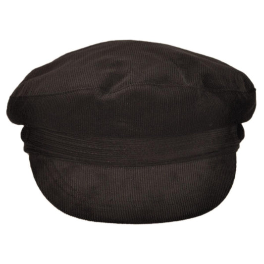 Jaxon Hats | Wholesale Corduroy Fiddler's Cap B2B Pre-Pack | B2B181016 | front | BROWN