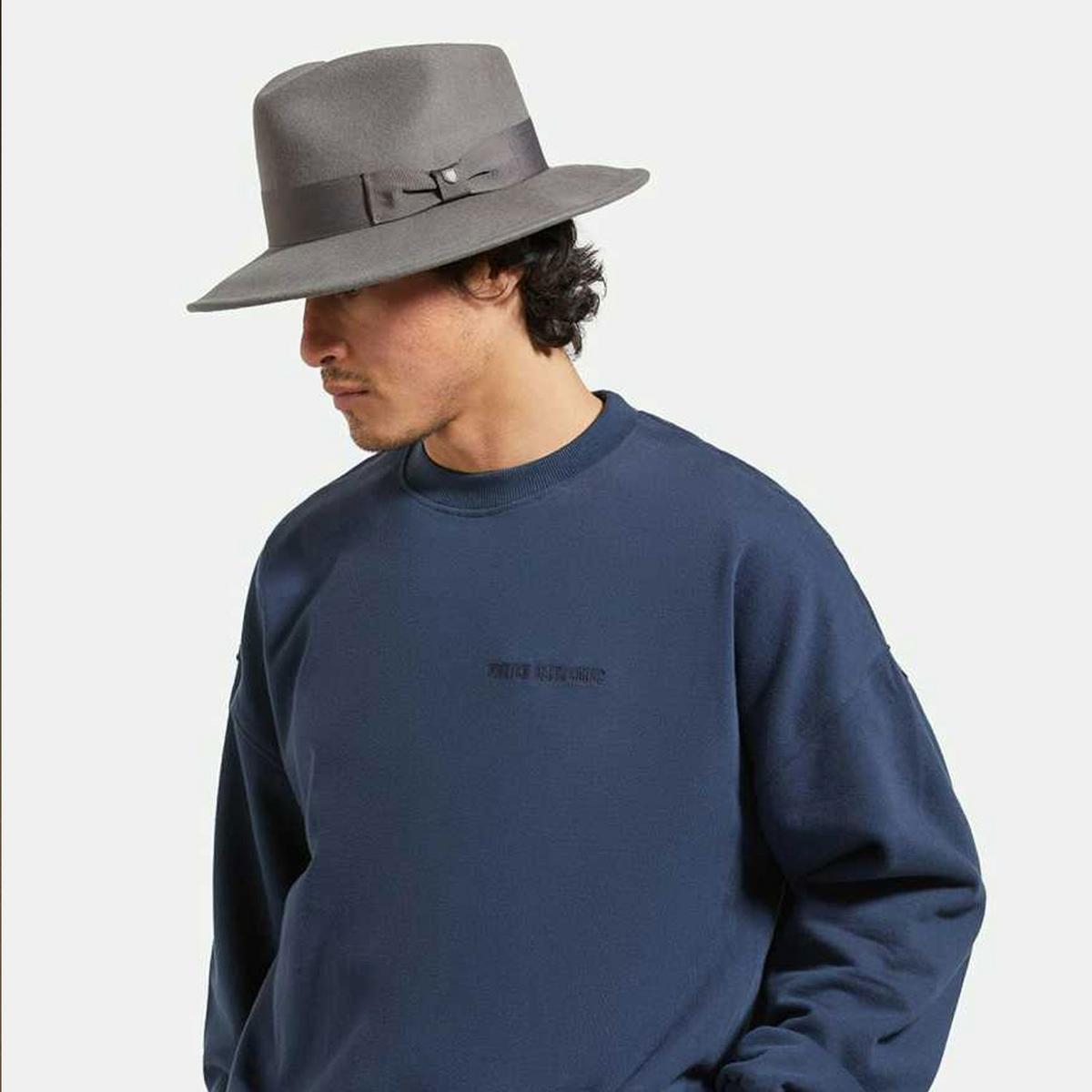 BRIXTON HATS | Swindle Convertabrim Wool Felt Fedora Hat | 135605 | lsmone | GREY/GREY