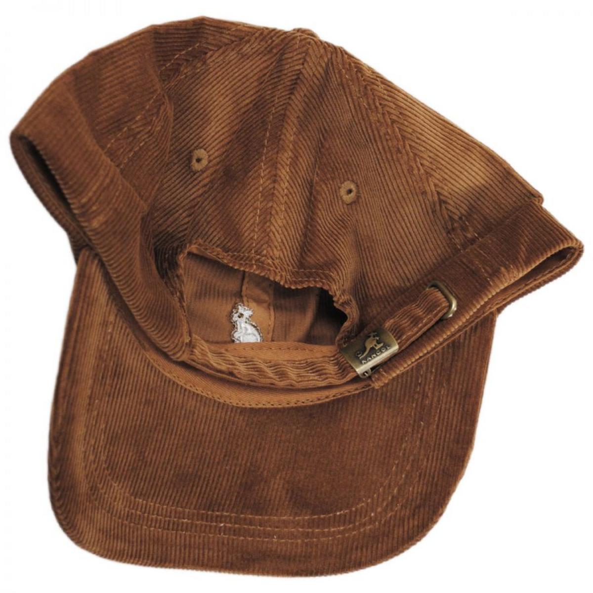 Kangol | Logo Corduroy Strapback Baseball Cap Dad Hat | 201182 | under | WOOD