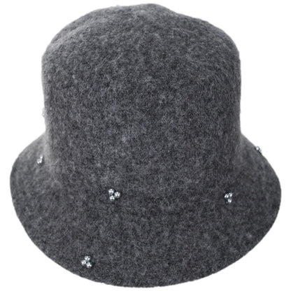 San Diego Hat Company | Glam Wool Knit Bucket Hat | 108654 | front | CHARCOAL