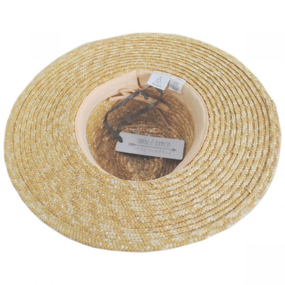 NIKKI BEACH | Alessia Milan Straw Fedora Hat | 102796 | under | NATURAL/WHITE
