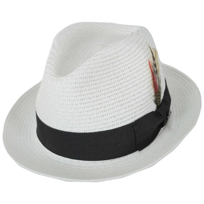 Jaxon Hats | Toyo Straw Braid Trilby Fedora Hat | 128500 | lead | WHITE