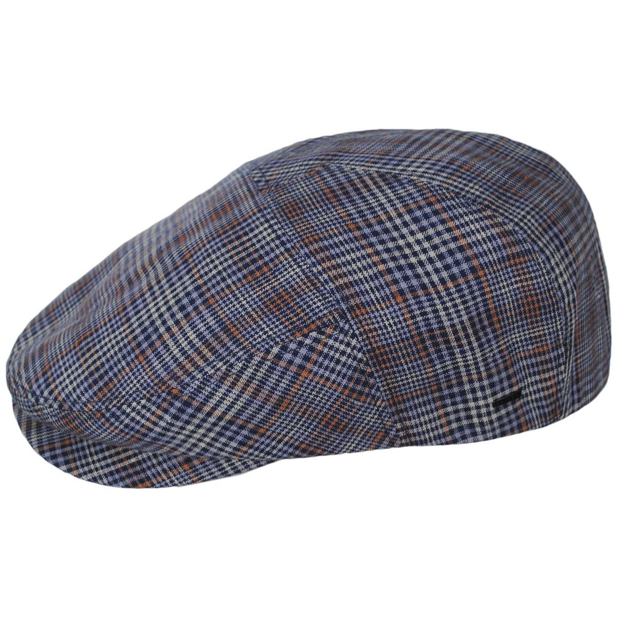 Bailey 1922 | Duch Linen Plaid 5 Panel Ivy Cap | 167222 | profile | MIDNIGHT BLUE PLAID