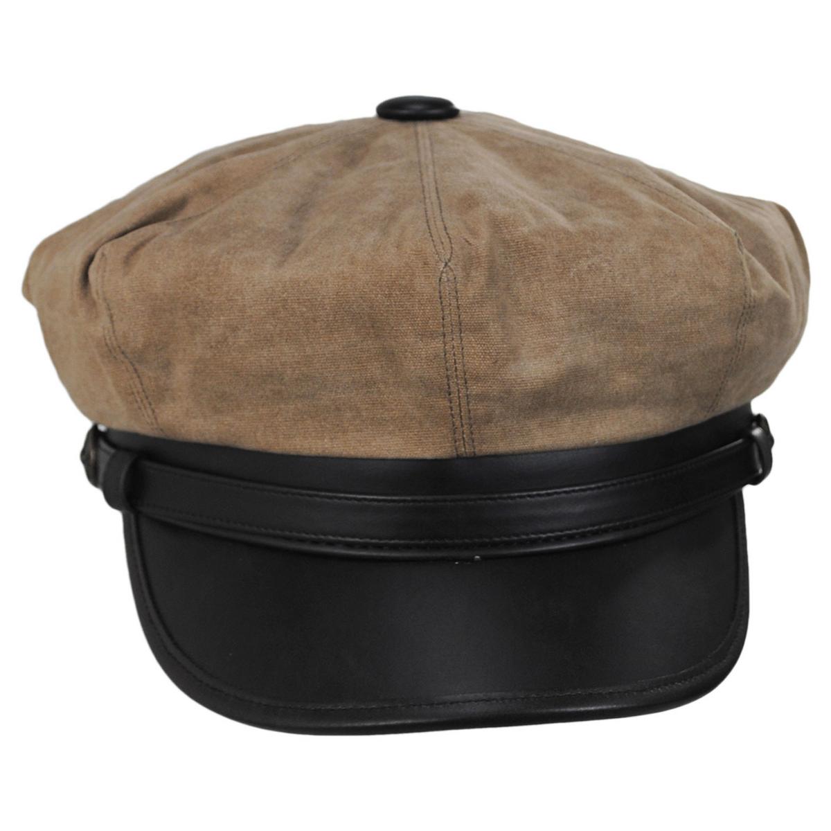 Jaxon Hats | Wholesale Rebel Wax Cotton Blend Motorcycle Cap B2B Pre-Pack | B2B170202 | front | KHAKI