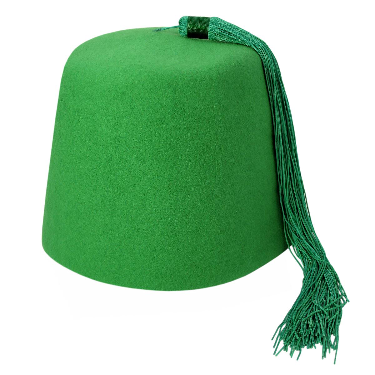 Village Hat Shop | Green Wool Fez with Green Tassel | 193303 | lead | GREEN