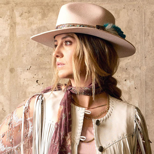 Charlie 1 Horse | Lainey Wilson Hillbilly Hippie Wool Felt Rancher Fedora Hat | 124969 | lsfone | POWDER PINK