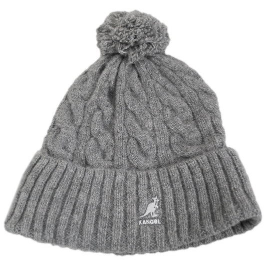 Kangol | Pompom Cable Knit Beanie Hat | 500410 | lead | GREY
