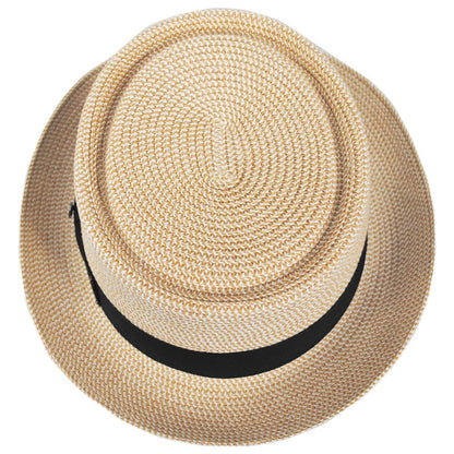 Jaxon Hats | Toyo Straw Braid Pork Pie Hat | 128501 | top | TAN