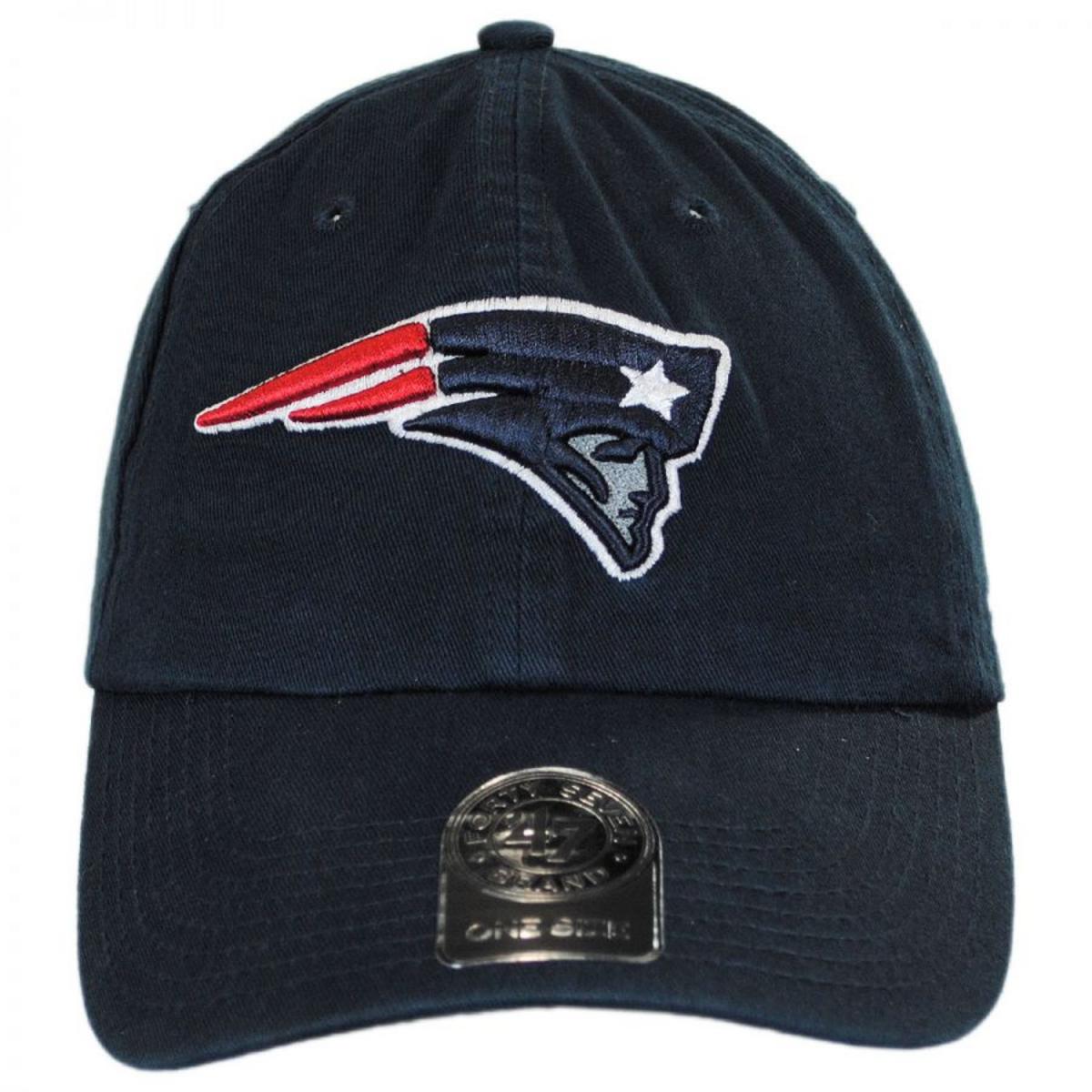 47 Brand | New England Patriots NFL Clean Up Strapback Baseball Cap Dad Hat | 203640 | front | NAVY