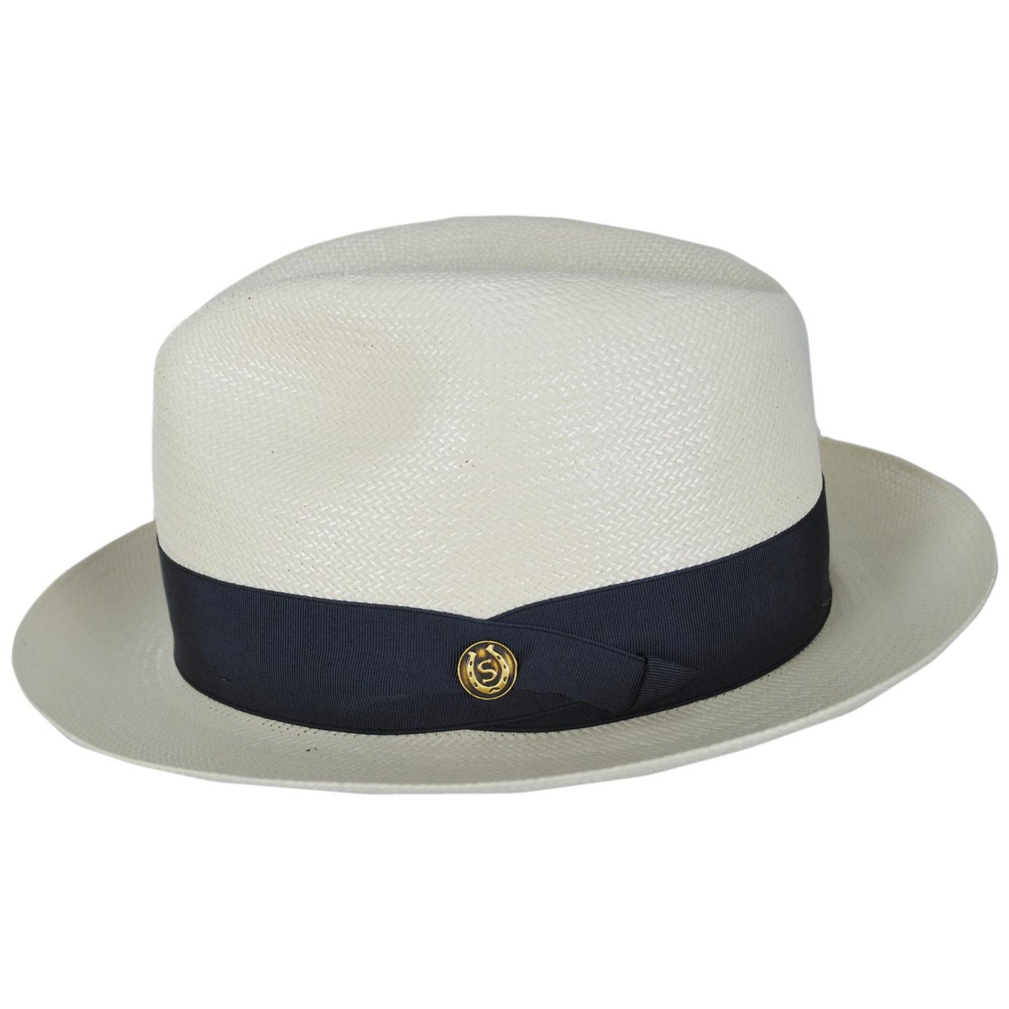 Stetson | 14 Center Pinch Shantung Straw Fedora Hat | 127070 | profile | NATURAL