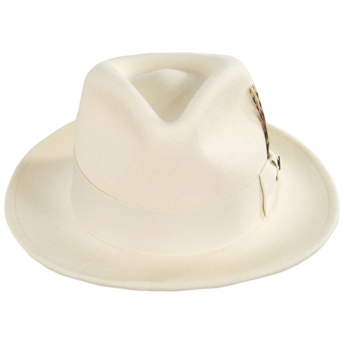 Jaxon Hats | Wholesale Pachuco Crushable Wool Felt Fedora Hat  - Cream B2B Pre-Pack | B2B135008C | front | CREAM