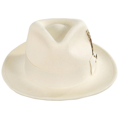 Jaxon Hats | Wholesale Pachuco Crushable Wool Felt Fedora Hat  - Cream B2B Pre-Pack | B2B135008C | front | CREAM