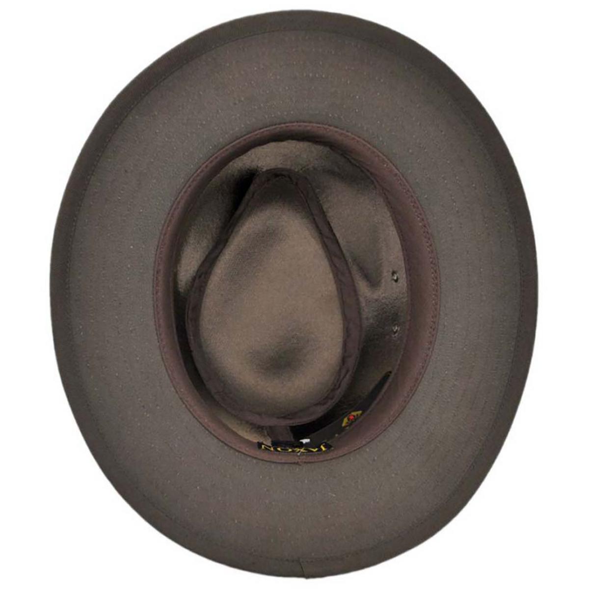 Jaxon Hats | Wholesale Nubuck Leather Safari Fedora Hat B2B Pre-Pack | B2B147200 | under | CHESTNUT