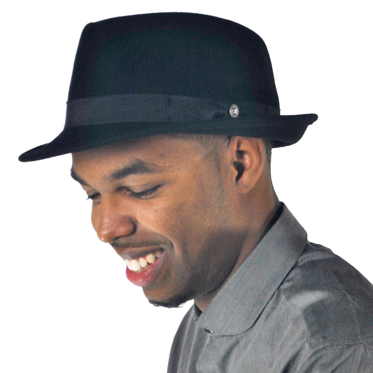 Jaxon Hats | Detroit Wool Felt Trilby Fedora Hat | 132015 | lsmtwo | BLACK