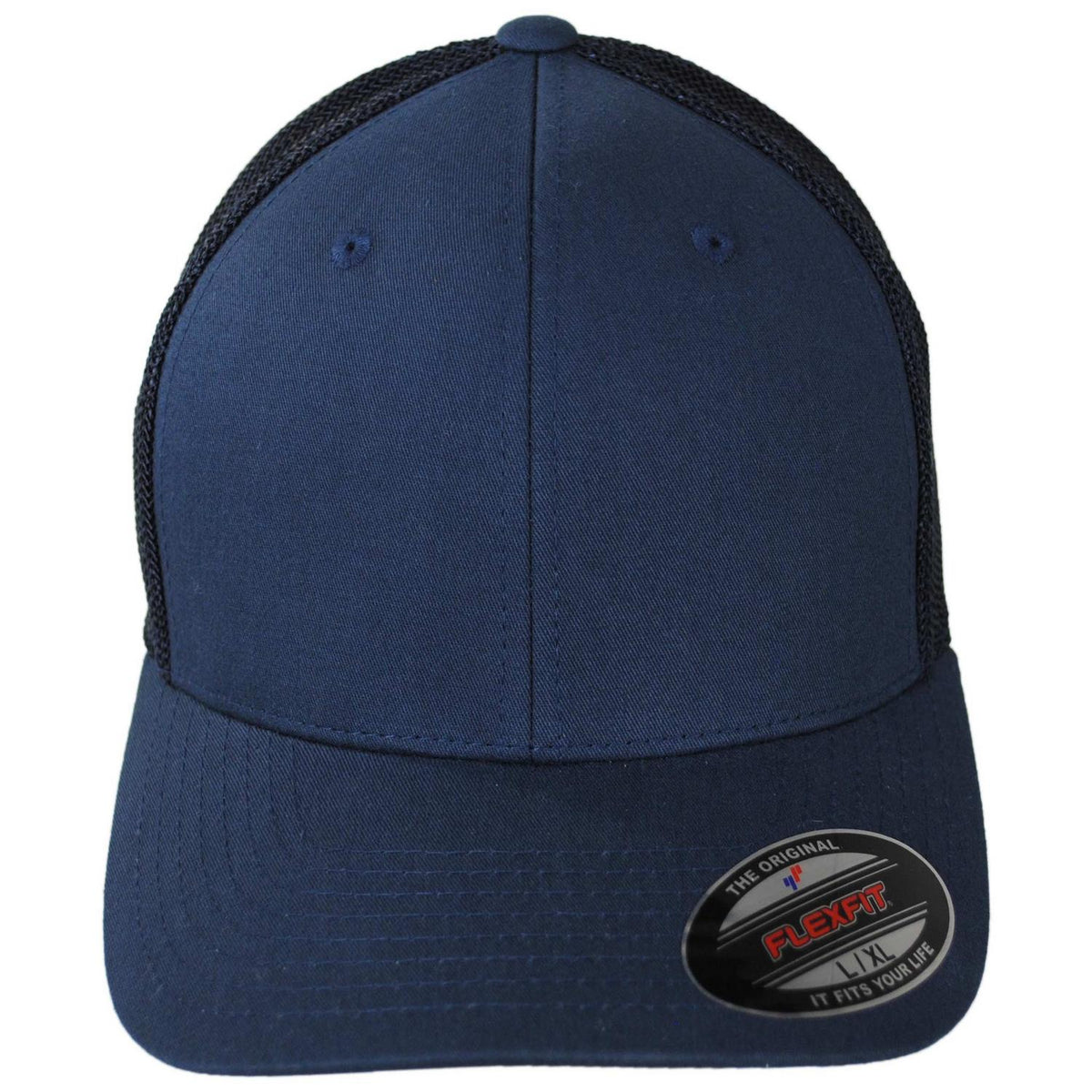 Flexfit | Tonal Mesh Trucker Flexfit Fitted Baseball Cap | 221501 | front | NAVY