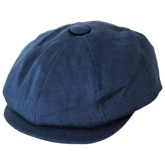 Jaxon Hats | Linen and Cotton Newsboy Cap - Dark Denim | 167774DD | lead | DARK DENIM
