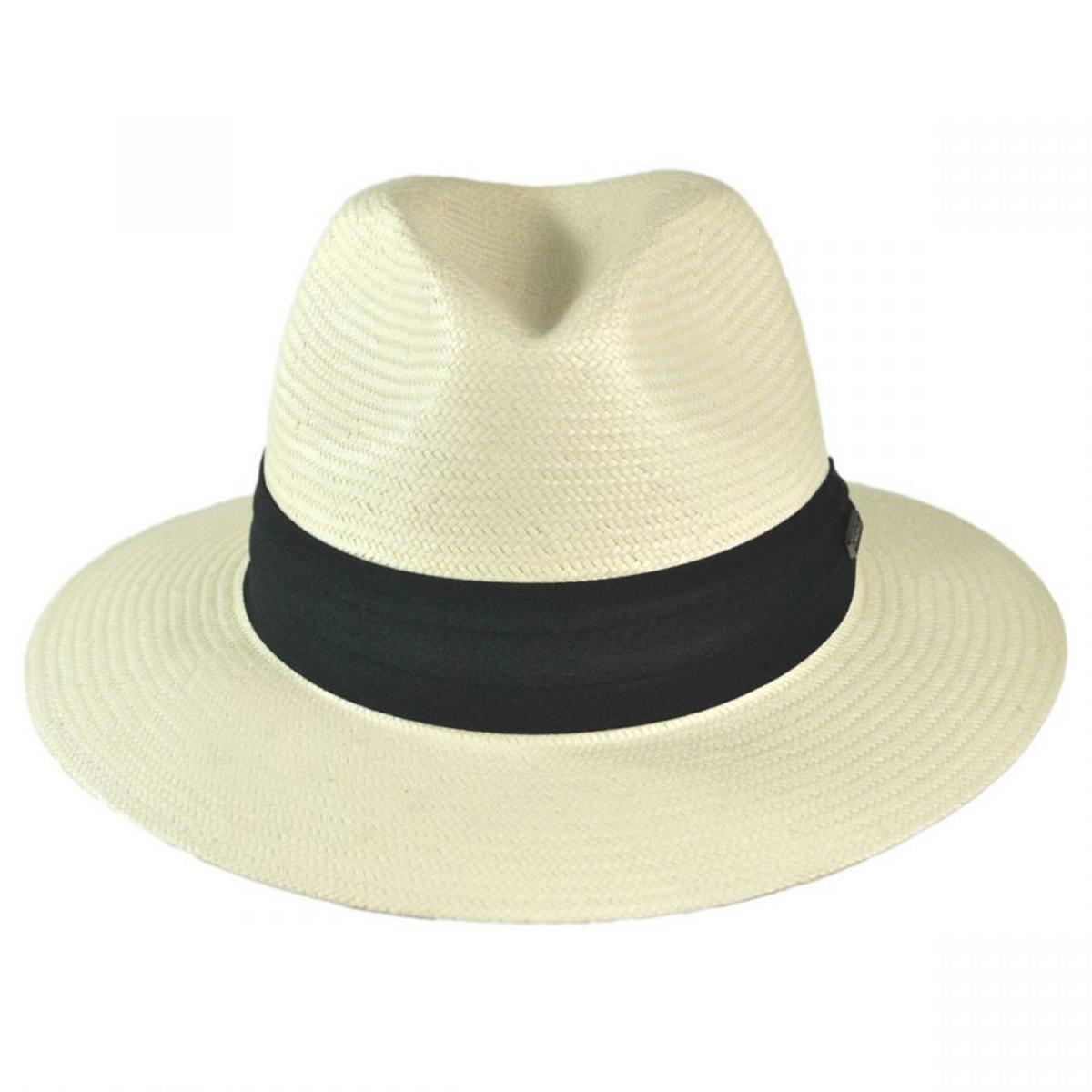 Jaxon Hats | Toyo Straw Safari Fedora Hat - Black Band | 129902 | front | IVORY
