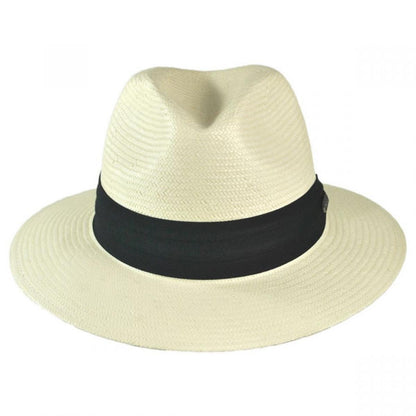 Jaxon Hats | Toyo Straw Safari Fedora Hat - Black Band | 129902 | front | IVORY