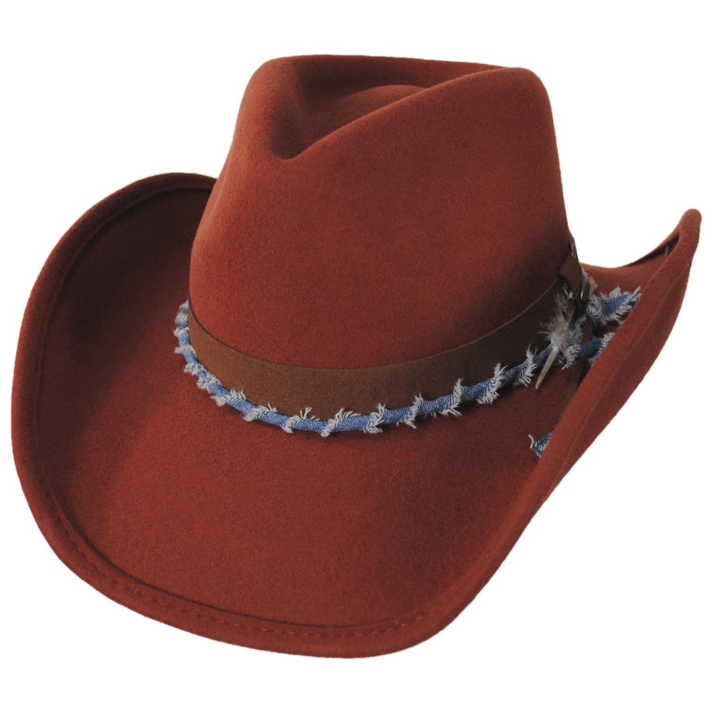 Scala | Devon Wool Felt Western Hat | 123458 | lead | RUST