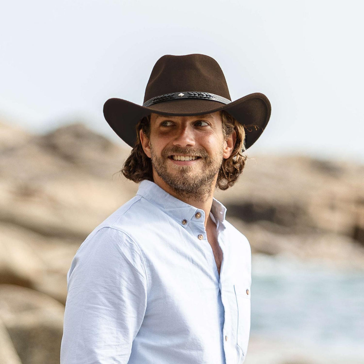 Jaxon Hats | Wyatt Wool Felt Western Cowboy Hat | 135009 | lsmtwo | BROWN