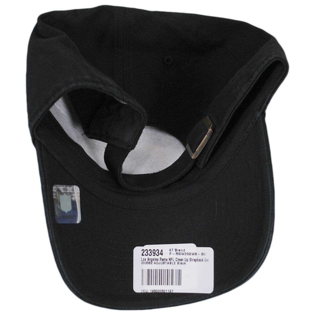 47 Brand | Los Angeles Rams NFL Clean Up Strapback Baseball Cap Dad Hat | 203582 | under | BLACK