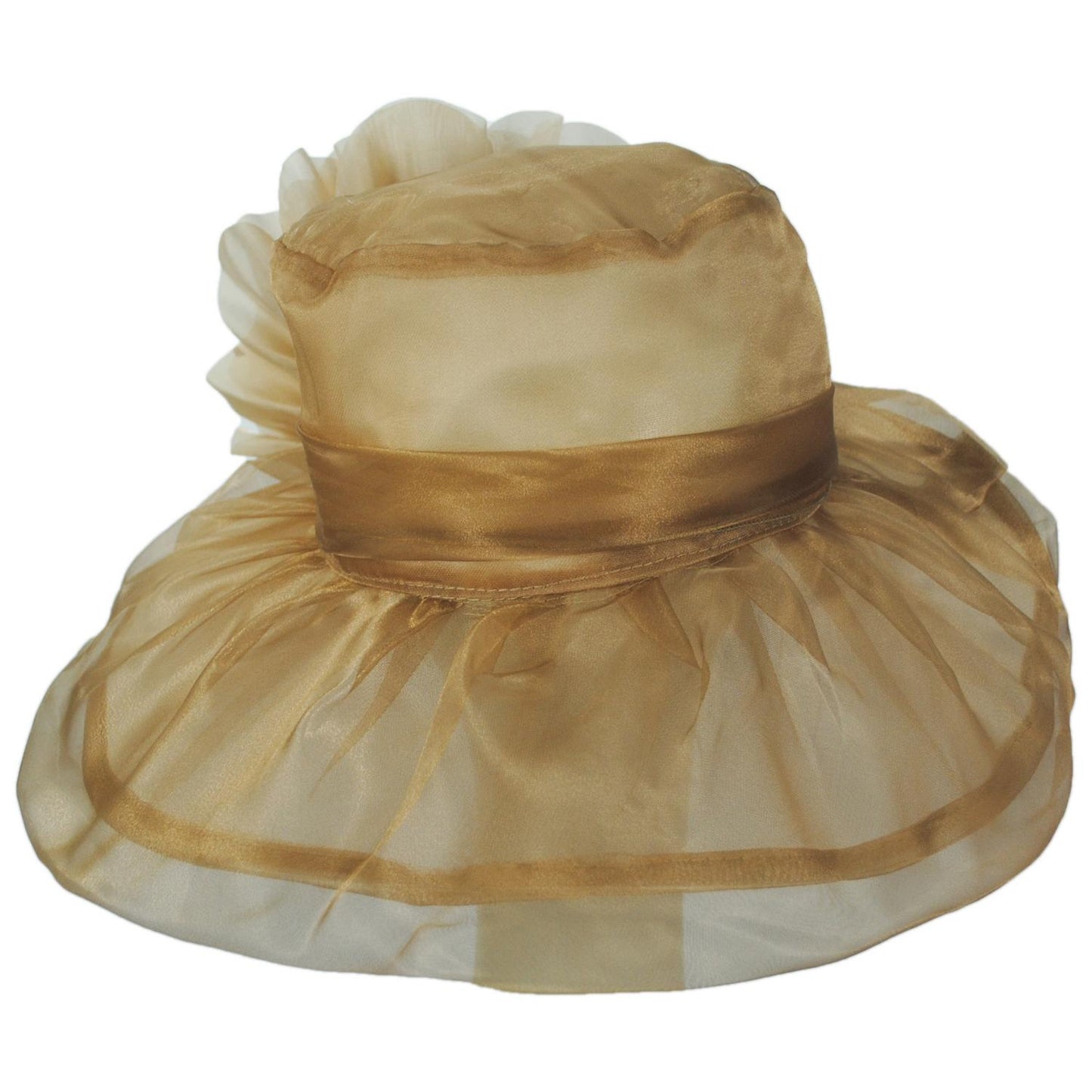 Sophia | Flower Clip Organza Dress Hat | 122910 | front | COPPER