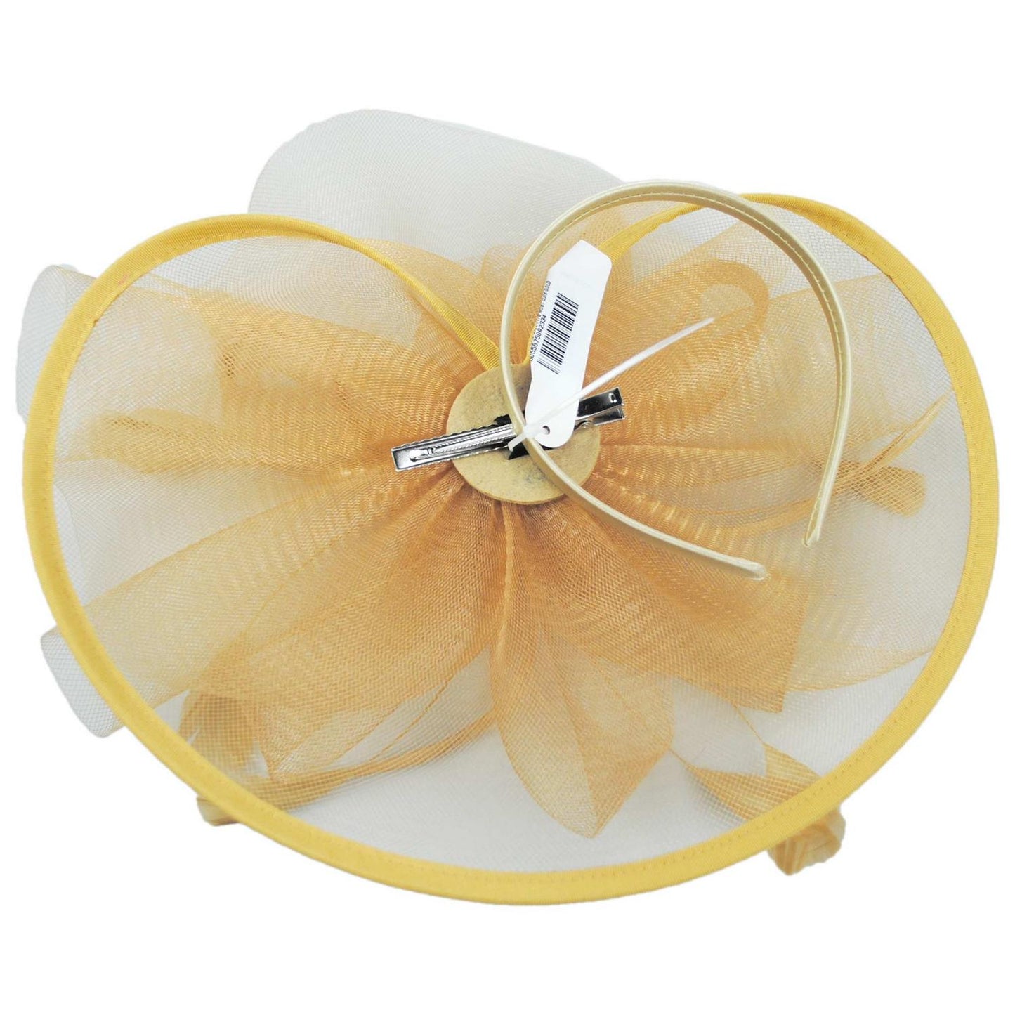 Sophia | Floral Mesh and Ribbon Fascinator Hat | 122905 | under | GOLD