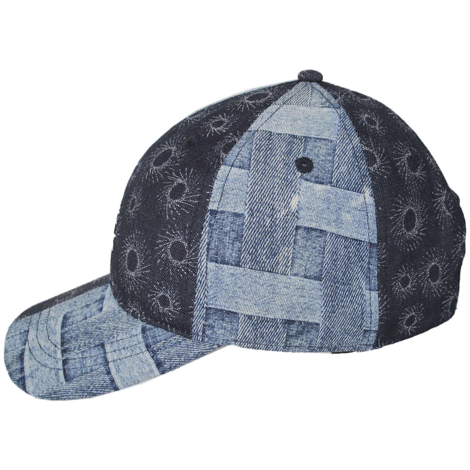 Kangol | Denim Mashup Strapback Baseball Cap Dad Hat | 201132 | profile | BLUE PICNIC