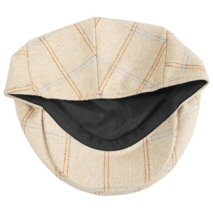 Jaxon Hats | Skyline Herringbone Overcheck Wool Blend Ivy Cap | 167577 | under | BEIGE