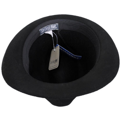 San Diego Hat Company | Indie Wool Felt Fedora Hat | 108942 | under | BLACK