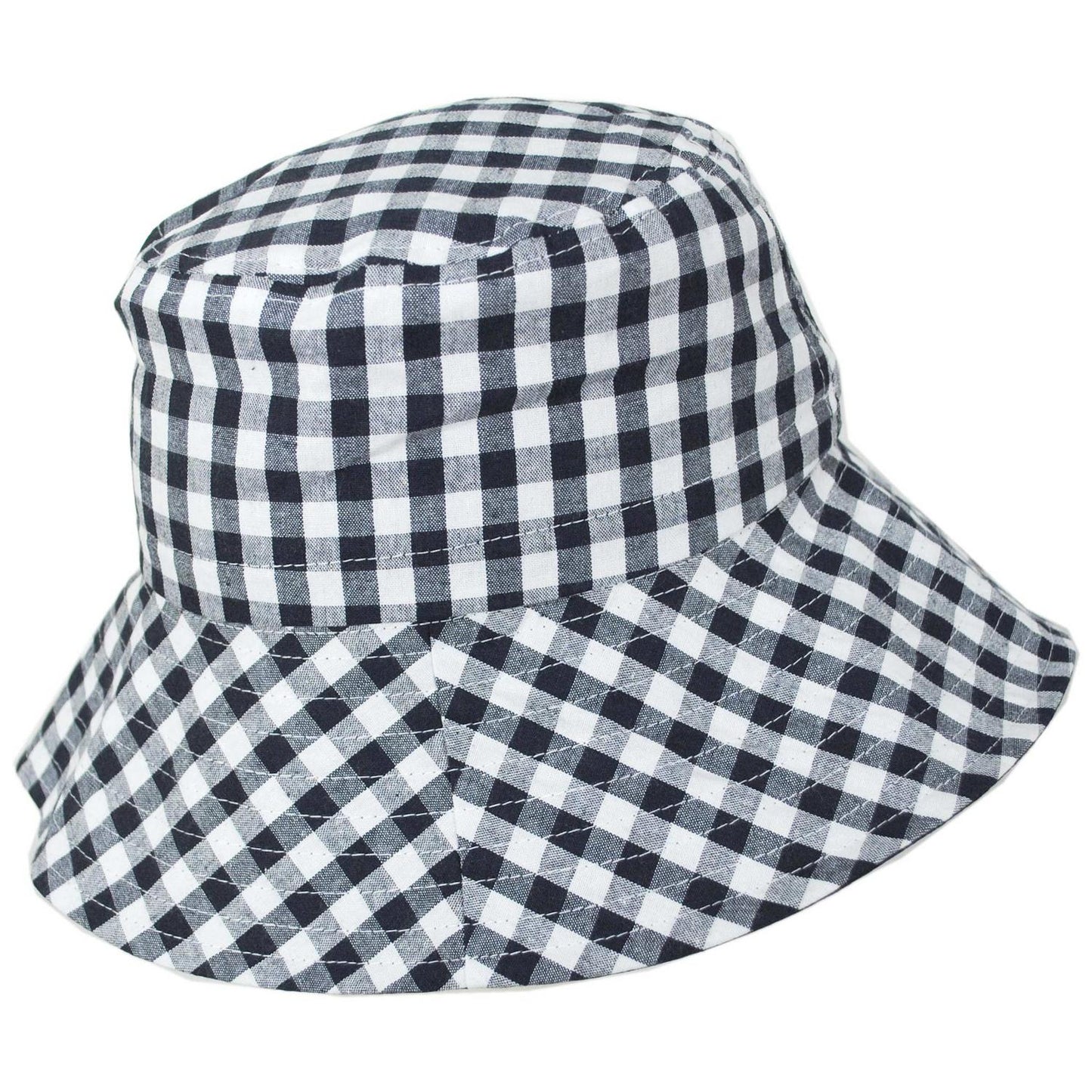 Physician Endorsed | Gingham Cotton Reversible Bucket Hat | 102648 | front | NAVY