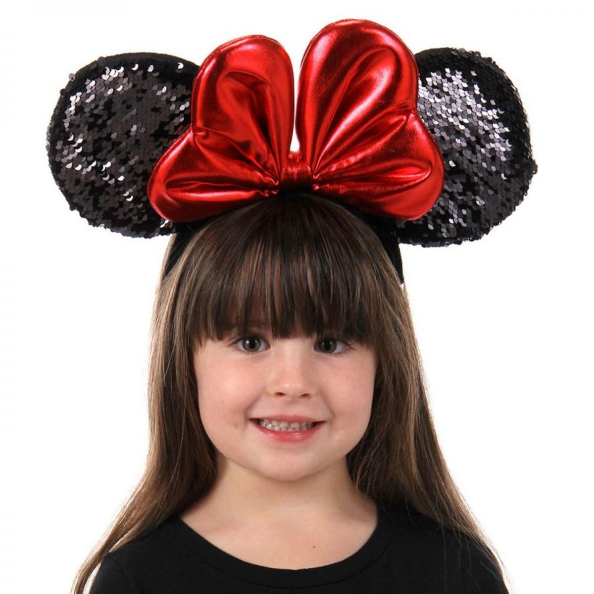 Disney | Minnie Mouse Sequin Ears Headband | 190252 | profile | BLACK/RED