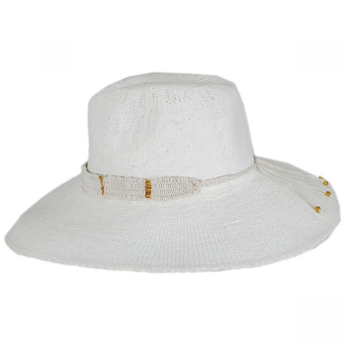 NIKKI BEACH | Saylor Wide Brim Toyo Straw Fedora Hat | 102713 | profile | WHITE