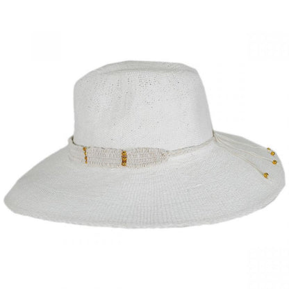 NIKKI BEACH | Saylor Wide Brim Toyo Straw Fedora Hat | 102713 | profile | WHITE