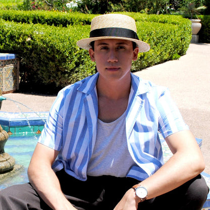 Jaxon Hats | Black Band Wheat Straw Skimmer Hat | 129006 | lsmthree | NATURAL