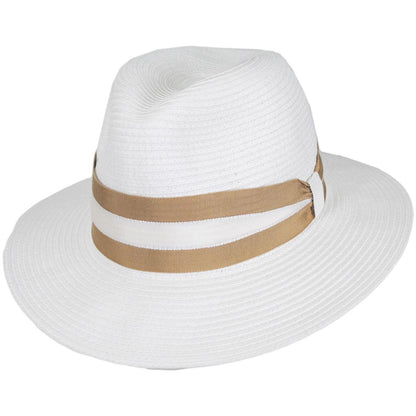 Physician Endorsed | Geneva Toyo Straw Fedora Hat | 102675 | lead | WHITE/TAUPE