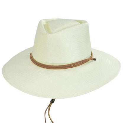Stetson | Cayuse Shantung Straw D-Crown Outback Hat | 127033 | lead | NATURAL