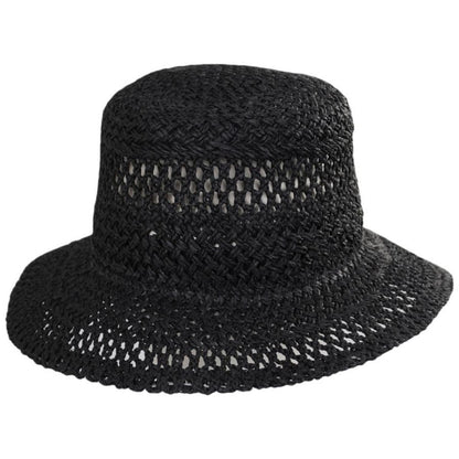 San Diego Hat Company | In The Clouds Toyo Straw Bucket Hat | 103674 | lead | BLACK