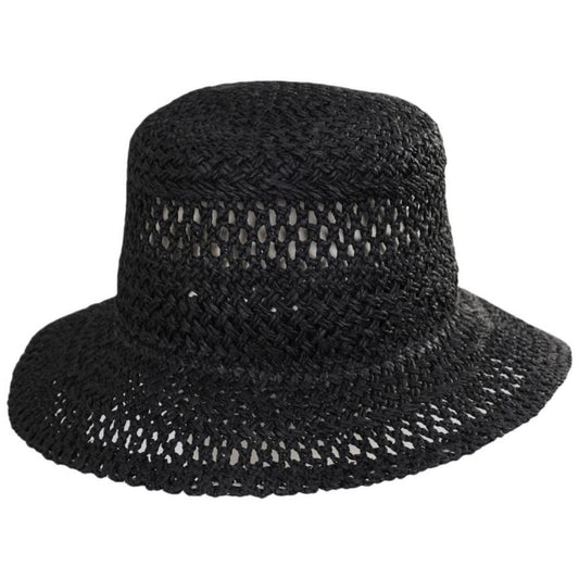 San Diego Hat Company | In The Clouds Toyo Straw Bucket Hat | 103674 | lead | BLACK