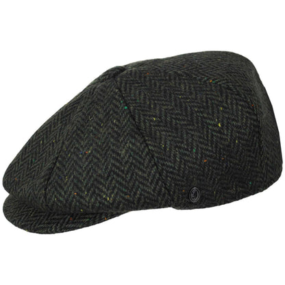 Jaxon Hats | Cambridge Herringbone Wool Newsboy Cap | 167778 | profile | GREEN