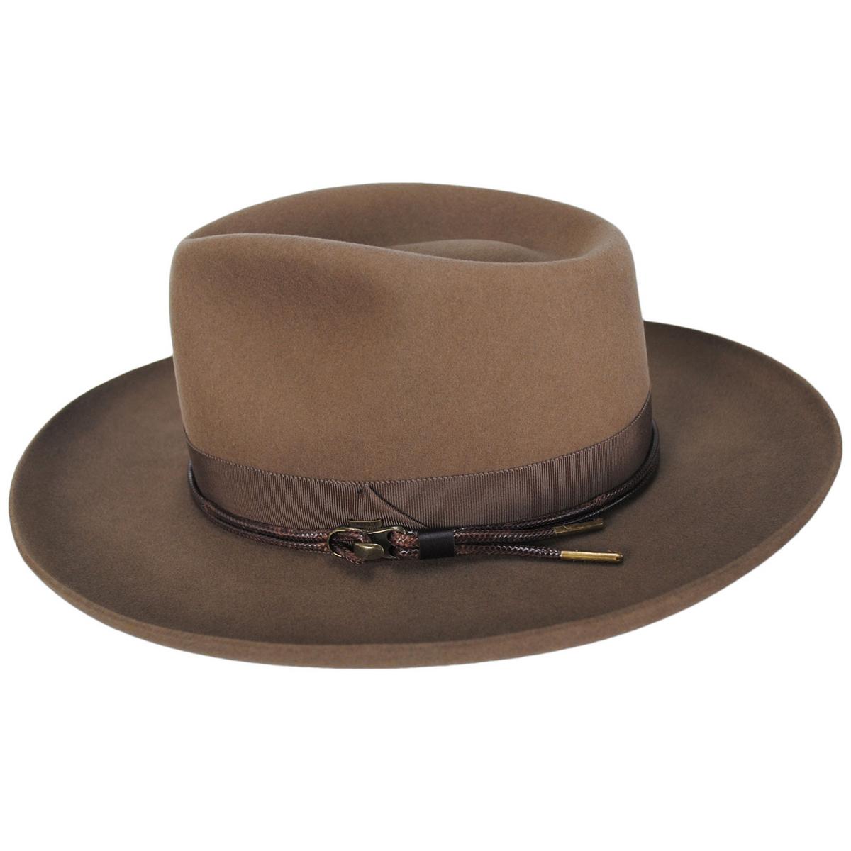 Bailey 1922 | Bastien Polished Elite Wool Felt Fedora Hat - Driftwood | 133309DW | profile | DRIFTWOOD