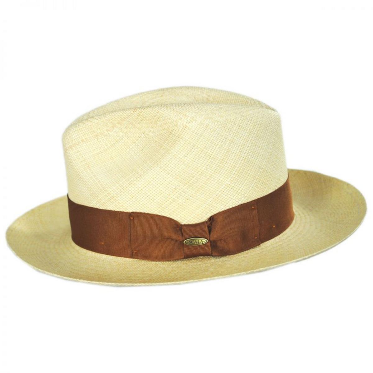 Scala | Safari Grade 8 Panama Straw Fedora Hat | 126263 | profile | NATURAL