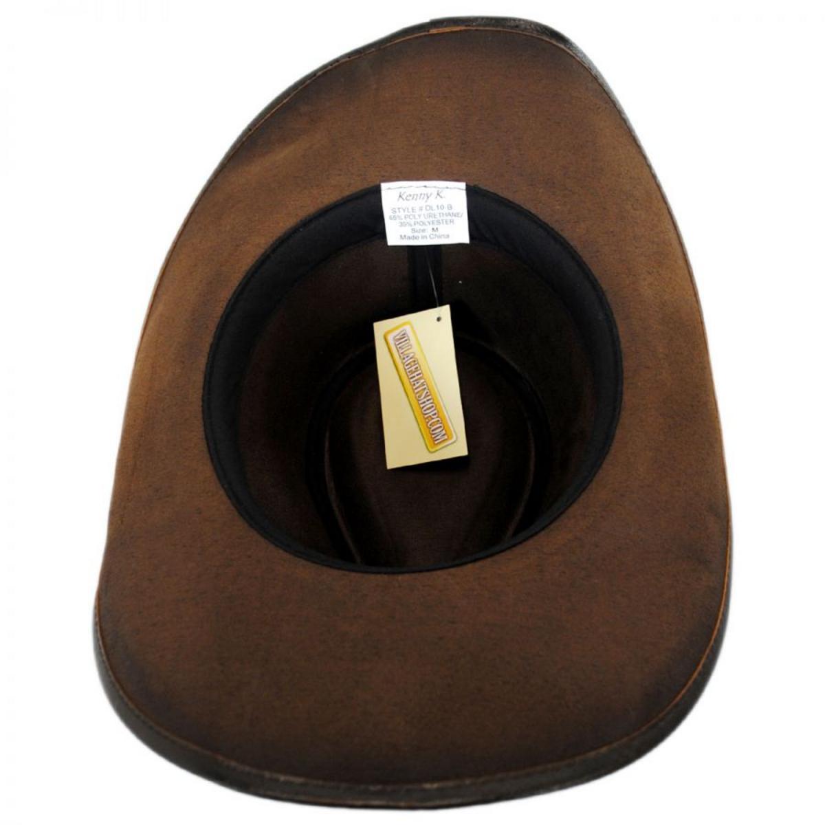 Kenny K | Faux Leather Western Hat | 401402 | under | BROWN