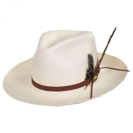 Stetson | Tallahassee Shantung Straw Fedora Hat | 126944 | lead | NATURAL