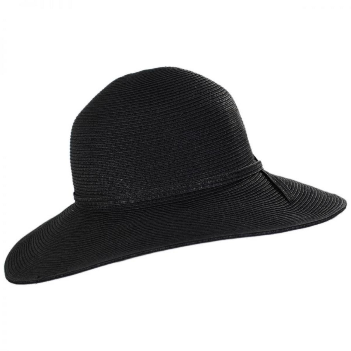 sur la tete | Brighton Toyo Straw Sun Hat | 104203 | profile | BLACK