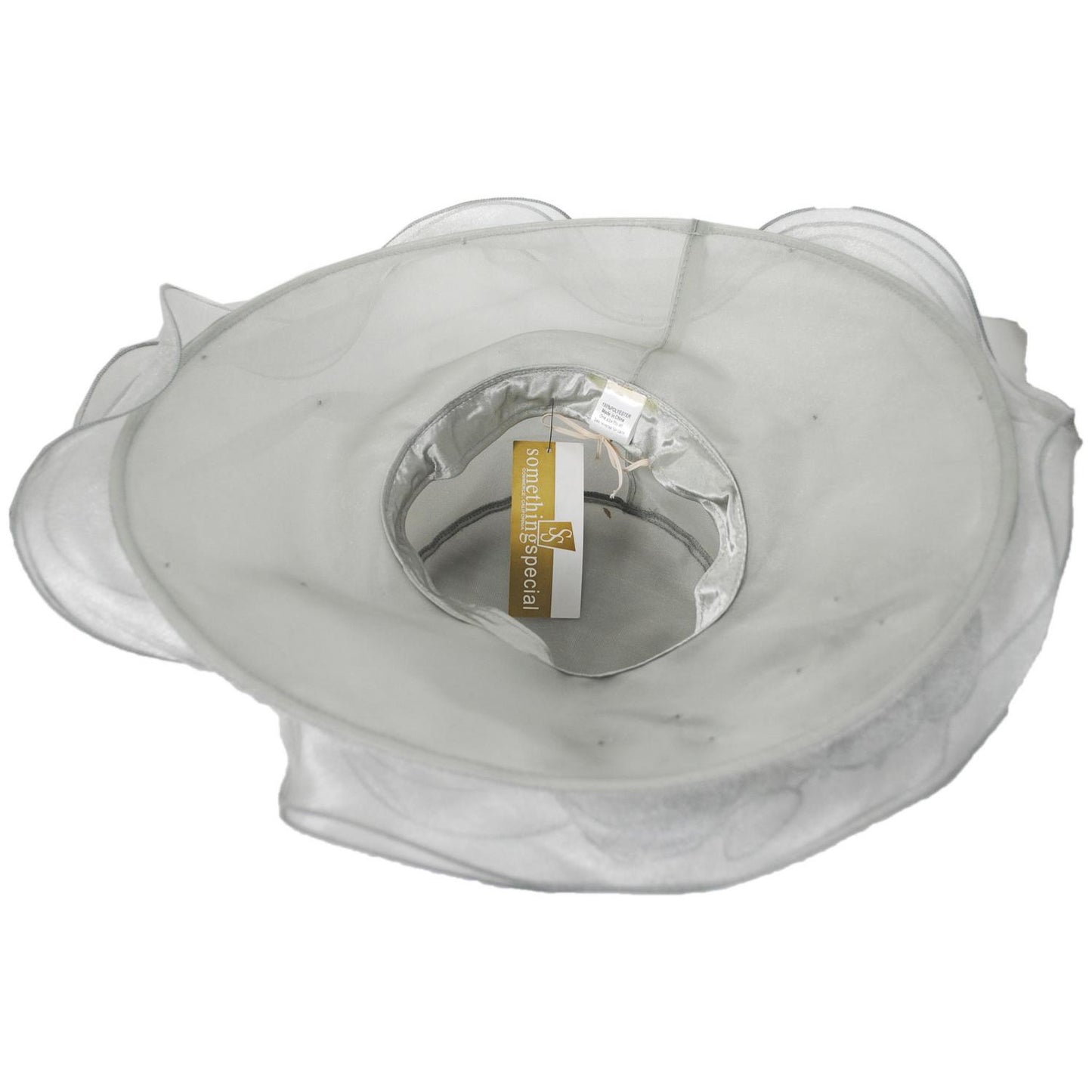 Something Special | 3 Flower Organza Boater Dress Hat | 121335 | under | SILVER
