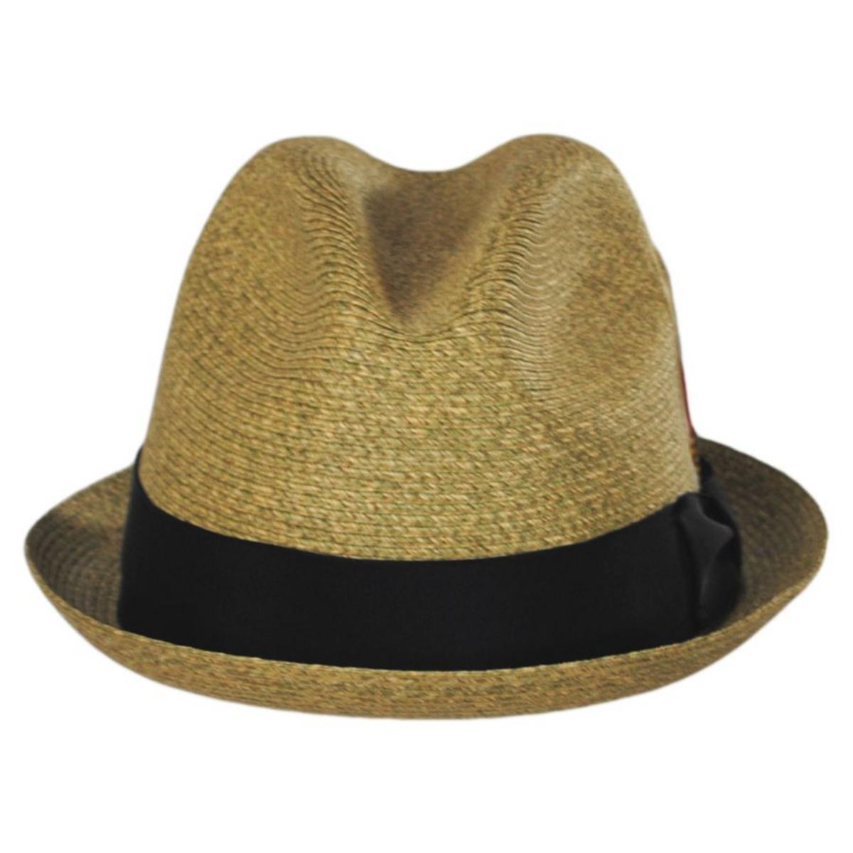 Capas Headwear | Soho Poly Braid Stingy Brim Fedora Hat | 126694 | front | GOLD/BROWN