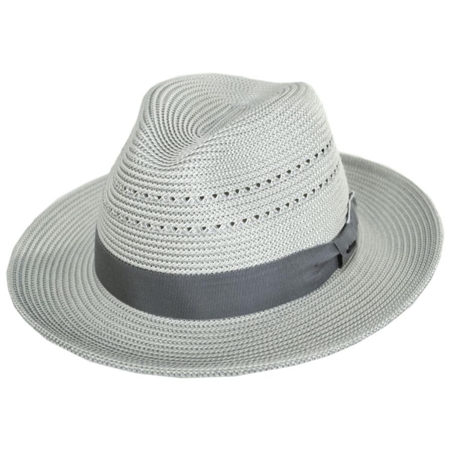 Bailey 1922 | Eli Vented Poly Straw Fedora Hat - Spring | 127751S | lead | GREY